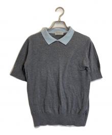 JOHN SMEDLEY（ジョンスメドレー）の古着「ニットポロシャツ」｜グレー