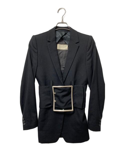 Maison Margiela（メゾンマルジェラ）Maison Margiela (メゾンマルジェラ) Wool Jacket With Oversized Belt ブラック サイズ:40の古着・服飾アイテム