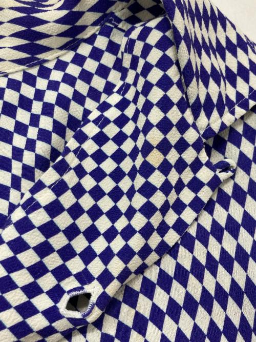 stussy（ステューシー）stussy (ステューシー) サイケデリックチェックシャツ パープル サイズ:Lの古着・服飾アイテム