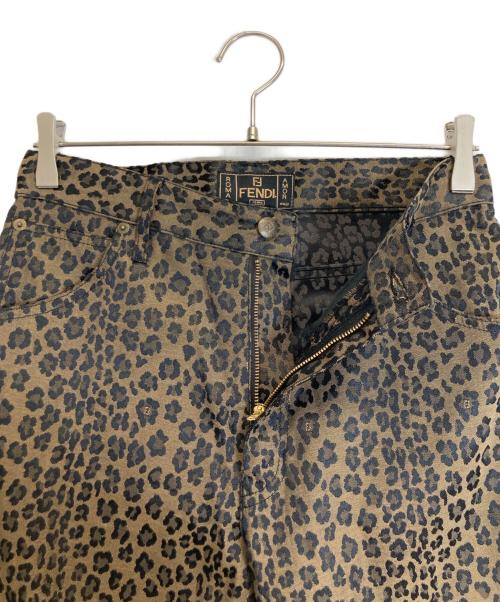 FENDI（フェンディ）FENDI (フェンディ) レオパードパンツ ブラウン サイズ:W２８の古着・服飾アイテム