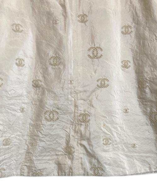CHANEL（シャネル）CHANEL (シャネル) ココマークデザインシルクスカート ホワイト サイズ:36の古着・服飾アイテム