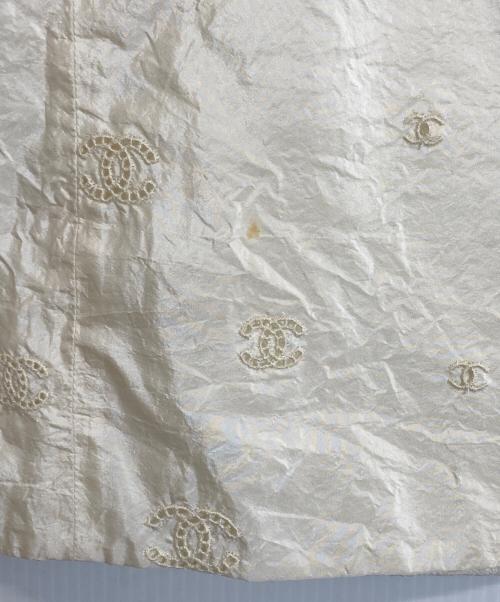 CHANEL（シャネル）CHANEL (シャネル) ココマークデザインシルクスカート ホワイト サイズ:36の古着・服飾アイテム