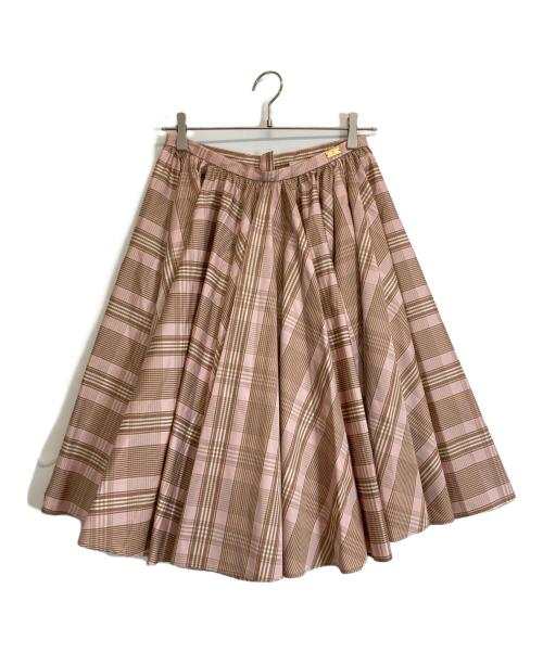AMI PARIS（アミ パリス）AMI PARIS (アミ パリス) チェック柄スカート ピンク サイズ:36の古着・服飾アイテム
