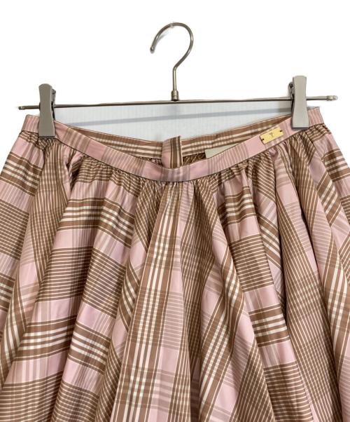 AMI PARIS（アミ パリス）AMI PARIS (アミ パリス) チェック柄スカート ピンク サイズ:36の古着・服飾アイテム