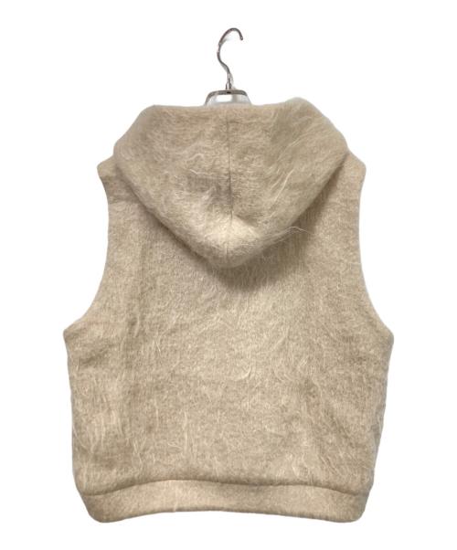 LE GLAZIK（ル グラジック）LE GLAZIK (ル グラジック) ウールモヘヤ フードベスト ベージュ サイズ:36の古着・服飾アイテム