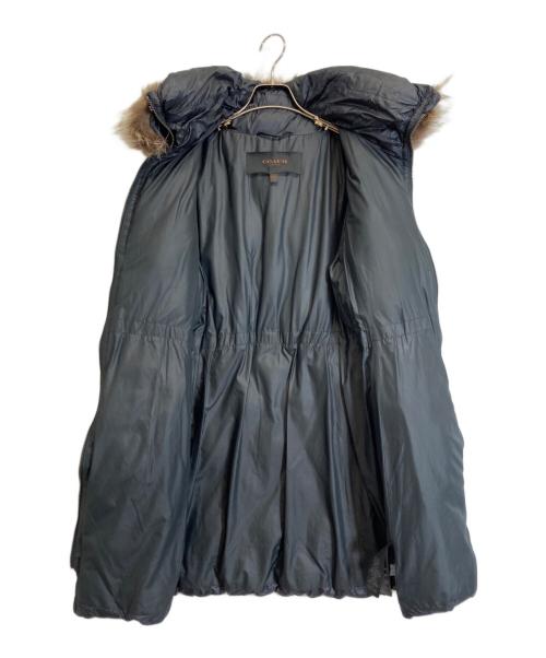 COACH（コーチ）COACH (コーチ) ラクーンファー付ベルテッドダウンコート ブラック サイズ:XSの古着・服飾アイテム