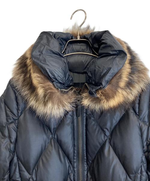 COACH（コーチ）COACH (コーチ) ラクーンファー付ベルテッドダウンコート ブラック サイズ:XSの古着・服飾アイテム