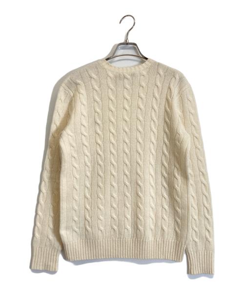 POLO RALPH LAUREN（ポロ・ラルフローレン）POLO RALPH LAUREN (ポロ・ラルフローレン) カシミヤ混ケーブルニット ホワイト サイズ:XSの古着・服飾アイテム
