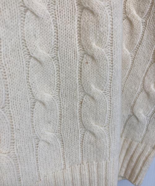 POLO RALPH LAUREN（ポロ・ラルフローレン）POLO RALPH LAUREN (ポロ・ラルフローレン) カシミヤ混ケーブルニット ホワイト サイズ:XSの古着・服飾アイテム