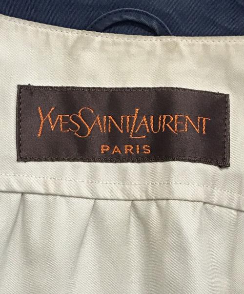 Yves Saint Laurent（イヴサンローラン）Yves Saint Laurent (イヴサンローラン) バイカラーコート ネイビー サイズ:Mの古着・服飾アイテム