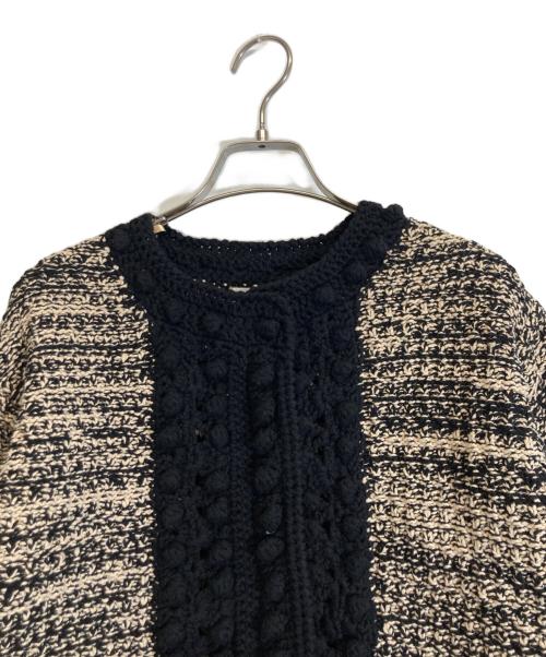 CLANE（クラネ）CLANE (クラネ) DOT LINE HALF SLEEVE KNIT CARDIGAN ブラック サイズ:2の古着・服飾アイテム
