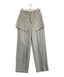 LE CIEL BLEU（ルシェルブルー）の古着「レイヤードストレートパンツ」｜グレー