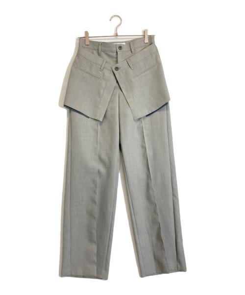 LE CIEL BLEU（ルシェルブルー）LE CIEL BLEU (ルシェルブルー) レイヤードストレートパンツ グレー サイズ:38の古着・服飾アイテム
