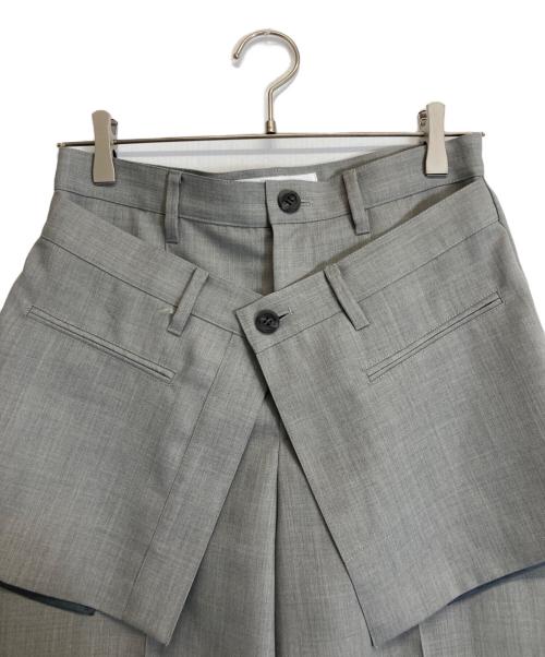 LE CIEL BLEU（ルシェルブルー）LE CIEL BLEU (ルシェルブルー) レイヤードストレートパンツ グレー サイズ:38の古着・服飾アイテム