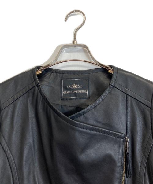 GRACE CONTINENTAL（（グレースコンチネンタル）GRACE CONTINENTAL (（グレースコンチネンタル) ラムレザージャケット ブラック サイズ:Sの古着・服飾アイテム