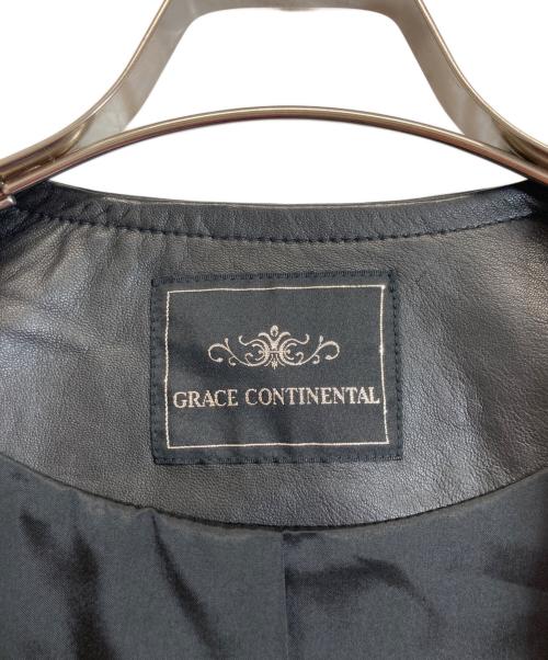 GRACE CONTINENTAL（（グレースコンチネンタル）GRACE CONTINENTAL (（グレースコンチネンタル) ラムレザージャケット ブラック サイズ:Sの古着・服飾アイテム
