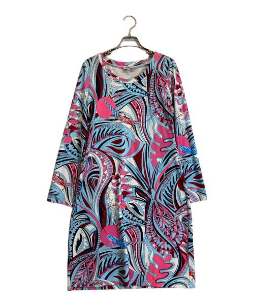 Emilio Pucci（エミリオ プッチ）Emilio Pucci (エミリオ プッチ) シルクワンピース ブルー サイズ:40の古着・服飾アイテム