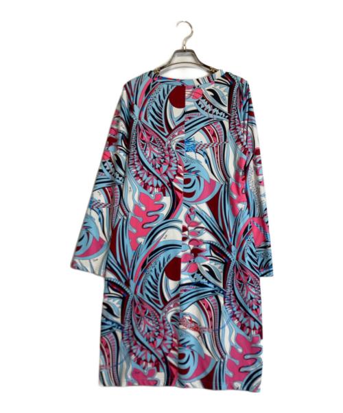 Emilio Pucci（エミリオ プッチ）Emilio Pucci (エミリオ プッチ) シルクワンピース ブルー サイズ:40の古着・服飾アイテム