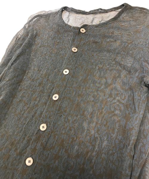 ISSEY MIYAKE PERMANENT（イッセイミヤケパーマネント）ISSEY MIYAKE PERMANENT (イッセイミヤケパーマネント) シアーロングカーディガン ネイビー サイズ:Mの古着・服飾アイテム