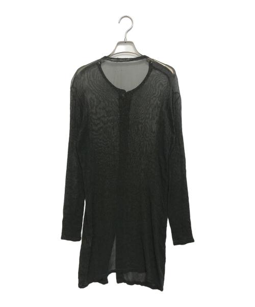 ISSEY MIYAKE PERMANENT（イッセイミヤケパーマネント）ISSEY MIYAKE PERMANENT (イッセイミヤケパーマネント) シアーロングカーディガン ネイビー サイズ:Mの古着・服飾アイテム