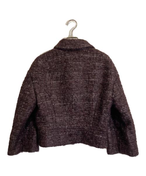 Salvatore Ferragamo（サルヴァトーレ フェラガモ）Salvatore Ferragamo (サルヴァトーレ フェラガモ) モヘヤウールツイードジャケット レッド サイズ:42の古着・服飾アイテム