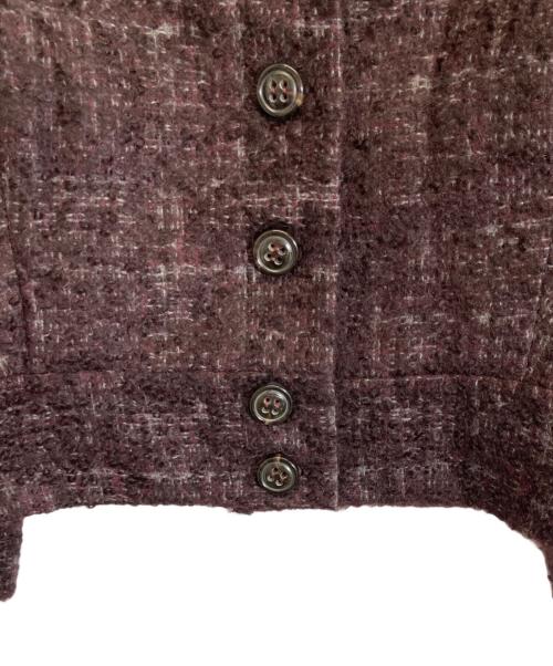 Salvatore Ferragamo（サルヴァトーレ フェラガモ）Salvatore Ferragamo (サルヴァトーレ フェラガモ) モヘヤウールツイードジャケット レッド サイズ:42の古着・服飾アイテム