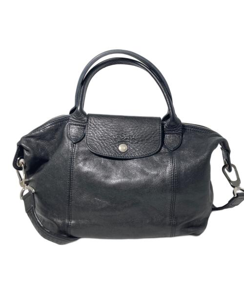 LONGCHAMP（ロンシャン）LONGCHAMP (ロンシャン) 2WAYレザーバッグ ブラックの古着・服飾アイテム