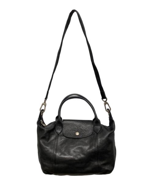 LONGCHAMP（ロンシャン）LONGCHAMP (ロンシャン) 2WAYレザーバッグ ブラックの古着・服飾アイテム