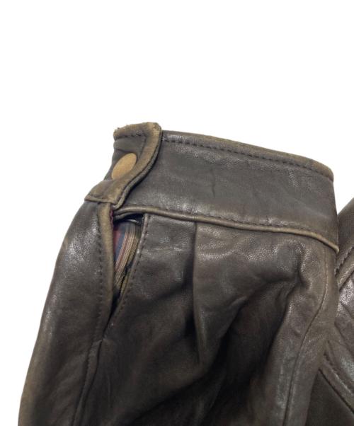 PIERRE BALMAIN（ピエール バルマン）PIERRE BALMAIN (ピエール バルマン) レザージャケット ブラウン サイズ:Lの古着・服飾アイテム