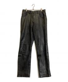 HARLEY-DAVIDSON（ハーレーダビッドソン）の古着「カウレザーパンツ」｜ブラック