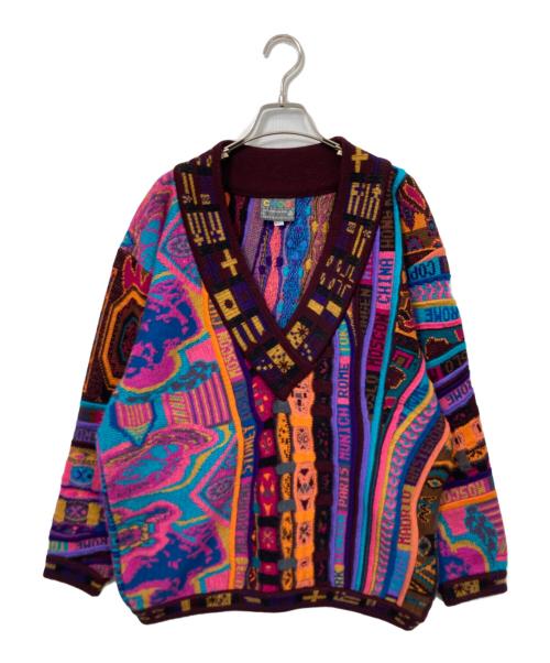 Coogi（クージー）Coogi (クージー) Nネック3Dニット マルチカラー サイズ:Sの古着・服飾アイテム