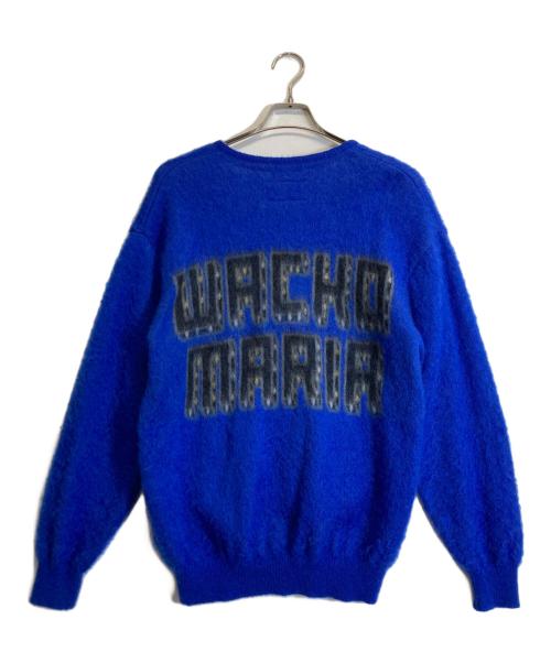 WACKO MARIA（ワコマリア）WACKO MARIA (ワコマリア) LOGO MOHAIR CARDIGAN ブルー サイズ:Sの古着・服飾アイテム