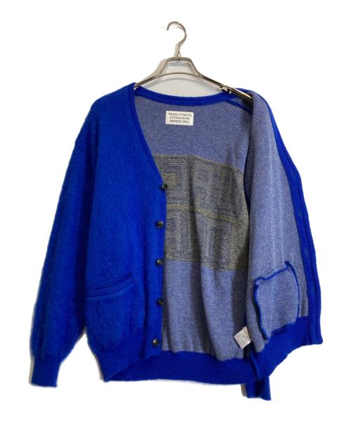 WACKO MARIA（ワコマリア）WACKO MARIA (ワコマリア) LOGO MOHAIR CARDIGAN ブルー サイズ:Sの古着・服飾アイテム