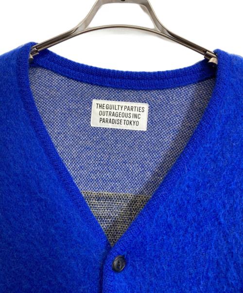 WACKO MARIA（ワコマリア）WACKO MARIA (ワコマリア) LOGO MOHAIR CARDIGAN ブルー サイズ:Sの古着・服飾アイテム