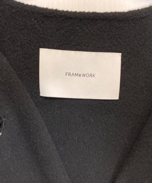 FRAMeWORK（フレームワーク）FRAMeWORK (フレームワーク) ハミルトンリバークルーネックコート ブラック サイズ:34の古着・服飾アイテム