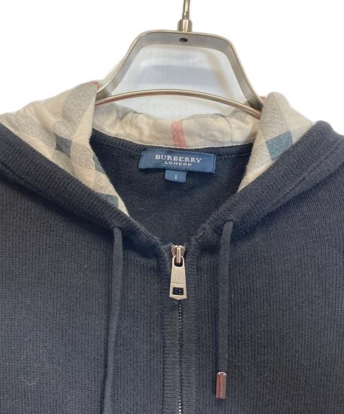 BURBERRY LONDON（バーバリーロンドン）BURBERRY LONDON (バーバリーロンドン) ニットパーカー ブラック サイズ:1の古着・服飾アイテム