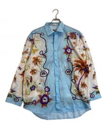 ETRO（エトロ）の古着「花柄シャツ」｜スカイブルー