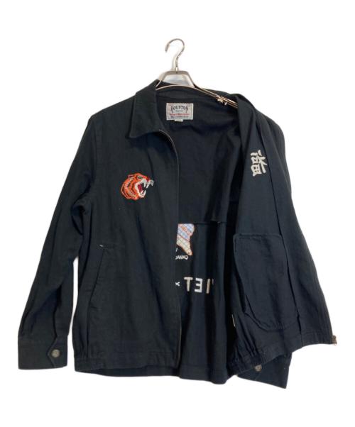 HOUSTON（ヒューストン）HOUSTON (ヒューストン) 刺繍ジャケット ブラック サイズ:LARGEの古着・服飾アイテム