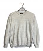 DRAWERドゥロワー）の古着「コットンカシミヤ裏毛クルーネックプルオーバー」｜グレー