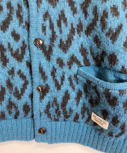 WACKO MARIA（ワコマリア）WACKO MARIA (ワコマリア) レオパードヘビーモヘアカーディガン ブルー サイズ:XLの古着・服飾アイテム