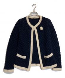 FOXEY（フォクシー）の古着「カシミヤ混カーディガン」｜ネイビー