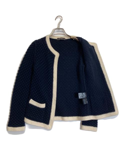 FOXEY（フォクシー）FOXEY (フォクシー) カシミヤ混カーディガン ネイビー サイズ:38の古着・服飾アイテム