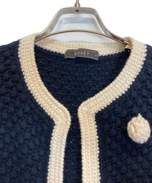 FOXEY（フォクシー）FOXEY (フォクシー) カシミヤ混カーディガン ネイビー サイズ:38の古着・服飾アイテム