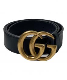 GUCCI（グッチ）の古着「GGマーモントバックル レザーベルト」｜ブラック