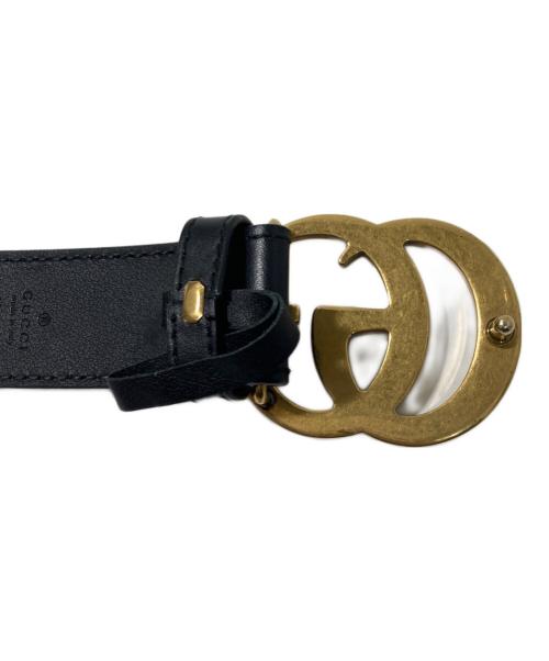 GUCCI（グッチ）GUCCI (グッチ) GGマーモントバックル レザーベルト ブラックの古着・服飾アイテム