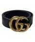 GUCCI（グッチ）の古着「GGマーモントバックル レザーベルト」｜ブラック