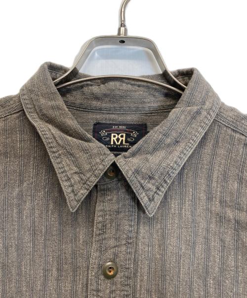 RRL RALPH LAUREN（ダブルアールエル ラルフローレン）RRL RALPH LAUREN (ダブルアールエル ラルフローレン) ストライプシャツ ブラウン サイズ:Lの古着・服飾アイテム