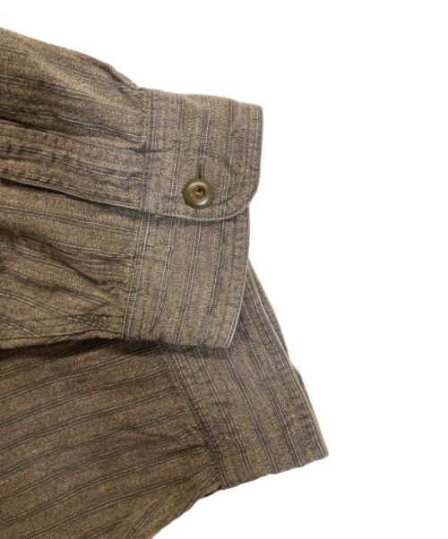 RRL RALPH LAUREN（ダブルアールエル ラルフローレン）RRL RALPH LAUREN (ダブルアールエル ラルフローレン) ストライプシャツ ブラウン サイズ:Lの古着・服飾アイテム