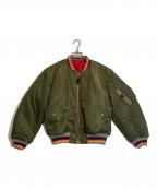 EVISUエヴィス）の古着「MA1リバーシブルフライトジャケット」｜カーキ×レッド