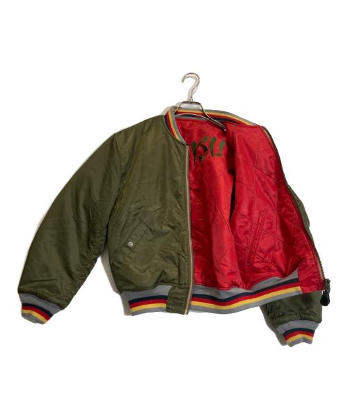 EVISU（エヴィス）EVISU (エヴィス) MA1リバーシブルフライトジャケット カーキ×レッド サイズ:38の古着・服飾アイテム